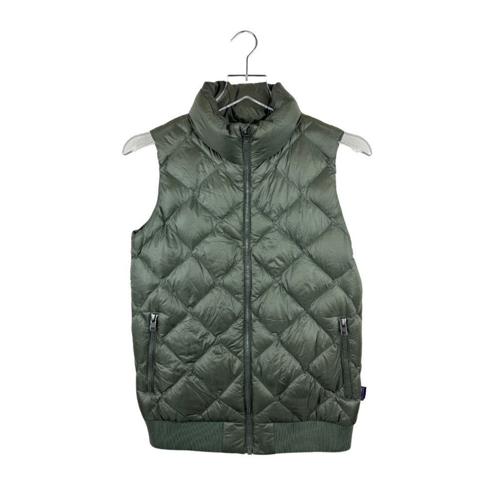 Patagonia Prow Quilted Down Puffer Vest Fatigue Green‎ Bomber XS